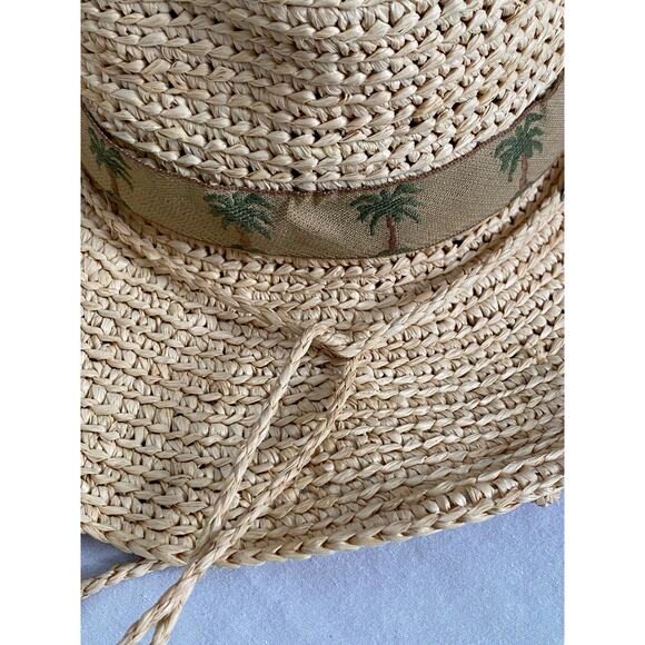 Scala Collezione Ruffia Straw Sun Hat Palm Tree Band - Picture 13 of 14